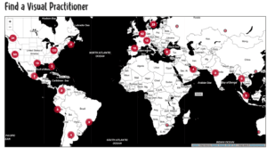 map of graphic recorders, scribes, graphic facilitators, visual practitioners