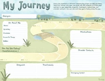 Visual template for organizing your journey through health care